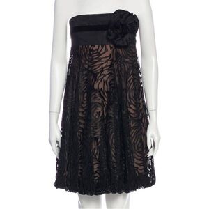 Marchesa Black Strapless Mini Dress